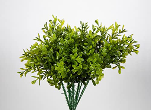 Seidenblumen Roß 12 Stück Buchsbaum-Pick 19cm grün JA Kunstpflanzen künstlicher Zweig Buchsbaum Buchspick