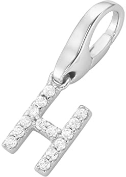 Giorgio Martello Milano Charm Buchstabe H, Zirkonia Steine, Silber 925