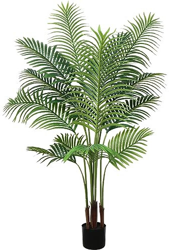 YULISKY Palmier Artificiel en Pot, 1,5 m, Grande Plante Artificielle en Soie, 12 Feuilles pour décoration d'intérieur, Bureau, Salon, Cadeau de Pendaison de crémaillère