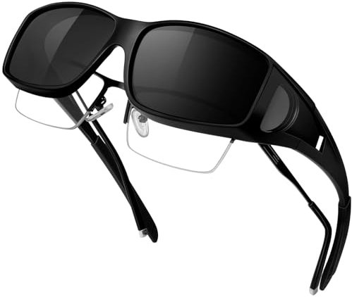 KANASTAL Überbrille Sonnenbrille Herren Polarisiert Überzieh Sonnenbrille Damen Überziehbrille für Brillenträger UV400 Schutz Übersonnenbrille Fit over Brille