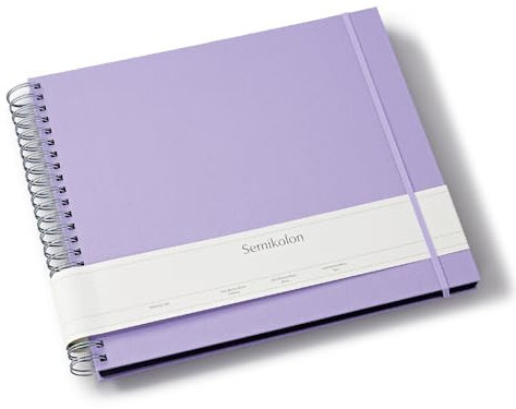 Semikolon 369973 Spiral Album Maxi Mucho - 34,5x30 cm - Fotoalbum, 90 Seiten schwarz, Fotobuch, lilac silk lila