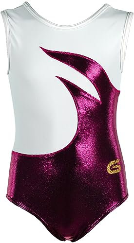 GETTY-SPORTS Turnanzug Luise ohne Arm für Mädchen/Damen (dark berry/white) Größe 36