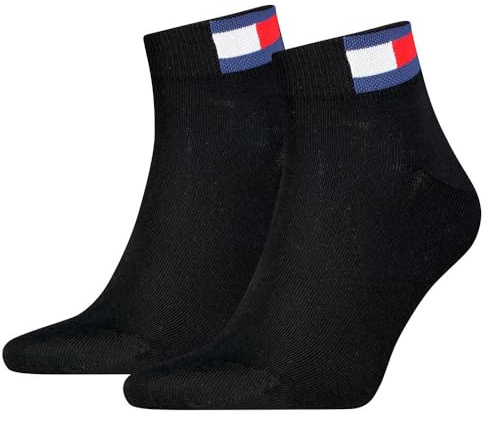 Tommy Hilfiger Unisex Quarter Socken, Schwarz, 39-42 EU