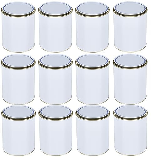 UltraBODY 12pcs Metal Tin Cans with Lever Lids - Multipurpose Paint Storage Container for DIY Projects, Arts & Crafts (250ml)