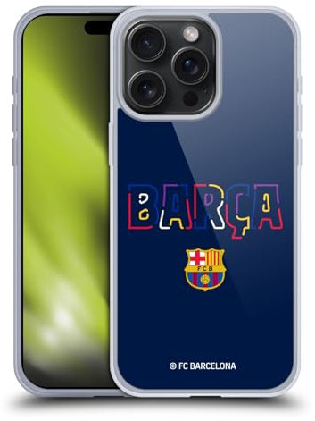 Head Case Designs Offizielle FC Barcelona Neon Barca Graphics Soft Gel Handyhülle Hülle kompatibel mit Apple iPhone 15 Pro Max