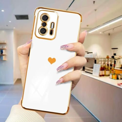 ATISIJIE Coque pour Samsung Galaxy A51 4G Galvanisé Étui,Motif Coeur Ultra Fine Étui Protection Antichoc Anti-Rayures Coque pour Samsung Galaxy A51 4G (DDAX-White)