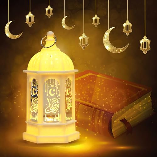 Shinybox Eid Festival Dekoratives Licht, Ramadan Lantern, Ramadan Deko Lampe, Ramadan Dekoration, Lampe Mond Stern Dekoration, Ramadan Mondlampe für Ramadan Muslimische Festival Dekorative(G)