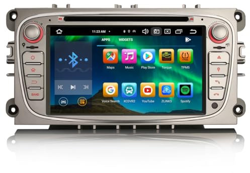 GONFEN 7 Zoll Android 13 DAB+ 8-Kern Autoradio Für Ford Mondeo Focus S-Max C-Max Galaxy mit GPS Navi Unterstützt CarPlay Android AUTO 4GB + 64GB Bluetooth 5.0 DSP WiFi OBD2 DVB-T2 CD DVR Canbus SWC FM