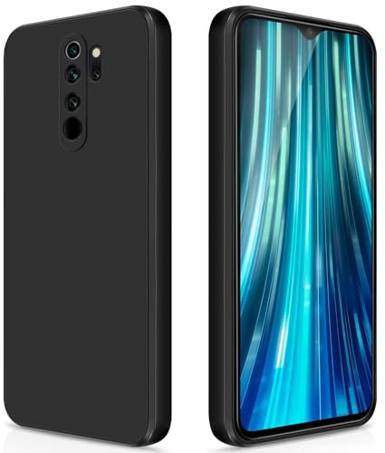 GiiYoon Hülle Kompatibel mit Xiaomi Redmi Note 8 Pro, Hochwertiges Liquid Silicone Case, Rundumschutz Handyhülle, Kratzfestes Weiches Mikrofaserfutter- Schwarz