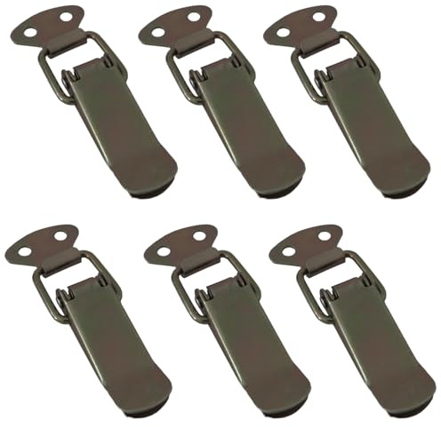 SOTECH 6 Stück Spannverschluss LATCH Gelb verzinkt 78 mm Kniehebelspanner Hebelverschluss Kistenverschluss für Werkzeugkasten, Truhe, Tische, Schränke