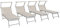 Set Da 4 Lettini Prendisole Professionale Pieghevole In Alluminio Tettino Parasole Tettuccio Orientabile Sdraio Lettino Prendi Sole 182 x 60 x 38 cm Mare Spiaggia Piscina Giardino (Beige)