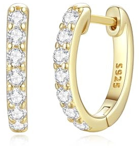 GAVU Pendientes Aro Mujer, Pendientes Pequeños Diamantes Brillantes Cristales de Zirconia Cúbica