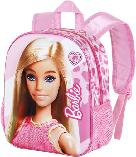 Clondo 3D Kindergartenrucksack für Kinder, Freizeitrucksack für Mädchen, Kindergarten, 31 cm, Reisen, Geschenk, Rucksack Für Barbie Fan
