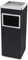Willonin Poubelle sur pied en acier inoxydable de qualité supérieure, Cendrier sur pied pour intérieur/extérieur (B, noir-1pc)