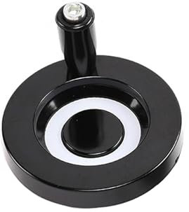 Hand Wheel, 100 x 12mm Metal Round Handwheel with Revolving Handle for Lathe, Grinder and Milling Machine - Black