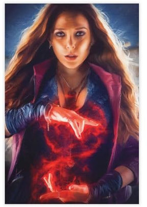 Mnyuein Scarlet Witch TV Series Posters Wanda Leinwand Poster Wandkunst Dekordruck Bild Gemälde Für Wohnzimmer Schlafzimmer Dekoration Unframe: 12x18inch(30x45cm)