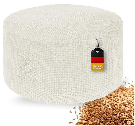 OMNANA Cushy Meditationskissen rund – Sitzkissen 10cm/15cm/20cm hoch – Chenille Yogakissen mit Dinkelfüllung – Bodenkissen, Kissen für Meditation & Entspannung – Made in Germany