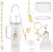 Cup Accessories Set for Stanley, 8 Pcs Water Bottle Handle Strap, Reusable Straws Cover for Stanley, Cup Boot for Stanley, Charms for Stanley Cup 30oz & 40 oz Tumbler (White)