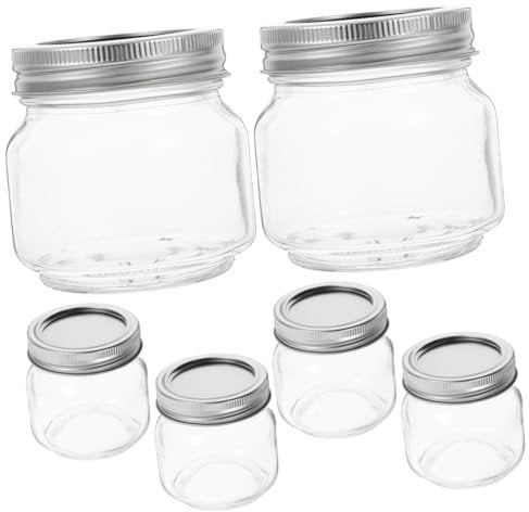 COLLBATH Gläser 6-teiliges Glasbehälter-set Zum Einmachen Von Getränken Honig Salat Marmelade Luftdichter Deckel 250 Ml