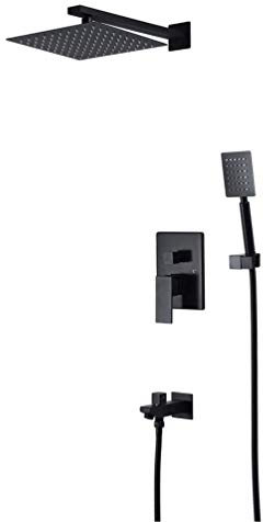 Système de Douche à tapage à Eau de la tête de Douche, Mur Mural de Douche de Salle de Bain Noir Mat ui