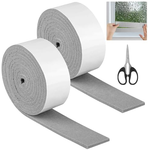 Filzgleiter Selbstklebend, 2 Rollen, 2 m x 4 cm, 0,4 cm Dick, Schnittbar | Möbelpads Rolle, Schutz des Bodens vor Kratzern, Mit Schere in beliebige Formen schneiden, für Möbel, Stühle, Grau