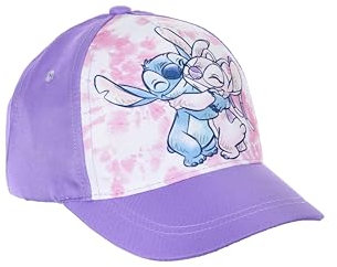 Disney Stitch Kappe Cap Sonnenhut Kinder Mädchen Sommer Basecap Kinder Sonnen-Schutz Baseball Mütze ab 3 Jahren, Verstellbare Grosse (DE/NL/SE/PL, Numerisch, 52, Flieder)