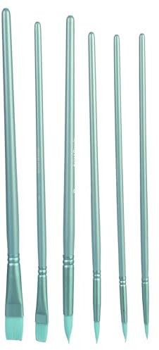 nuanzhiyuan 6 pinceles profesionales de cerdas de nailon para acuarela, para artistas, principiantes, acrílicos, gouache, pintura al óleo