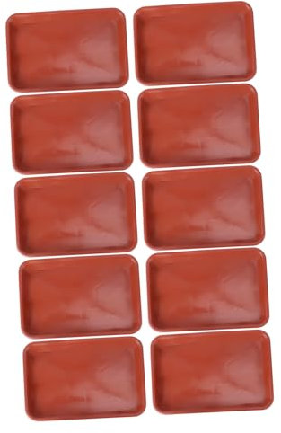 HIAKDOFT 10 Piezas Bandeja Rectangular Bandejas De Agua para Macetas Plato De Maceta Lámina Platillos para Plantas Base De La Olla Exterior Maceteros Jardineras Rectángulo Rojo El Plastico