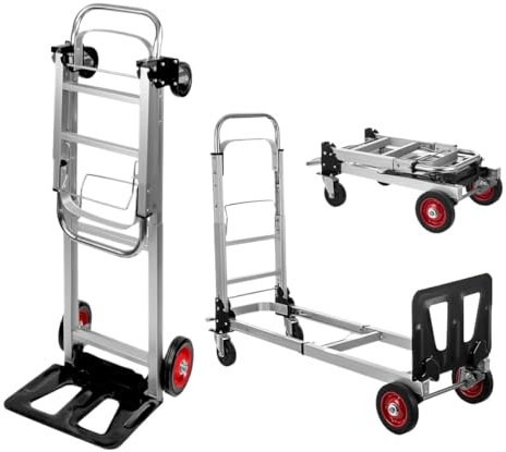 SHCHNA Transportwagen, 2 In 1 Aluminium Hand Truck Dolly Heavy Duty Convertible Hand Truck Transporthilfe