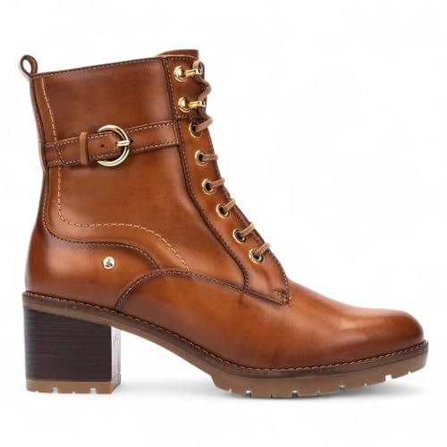 Infinity Women’s Leather Mid-Heel Combat Ankle Biker Boots - Llanes