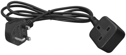 TEWOXIN 1.8M UK Plug Extension Lead | 13A BS1363 Power Cable, Long Reach for Office, CCTV Camera, TV Unit & Home Entertainment Setup
