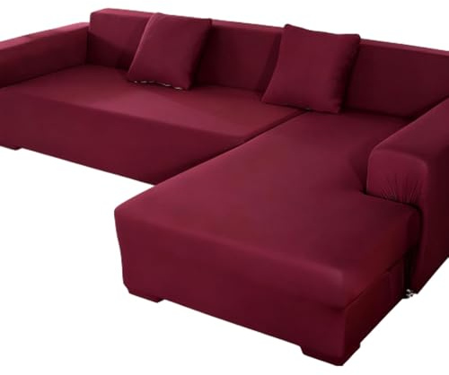 Stretchable Sofa Cover with Left/Right Section, Universal Corner Sofa Protector, Cat Scratch Resistant, Washable Couch Slipcover for 1/2/3/4/5 Seater Chaiselongue