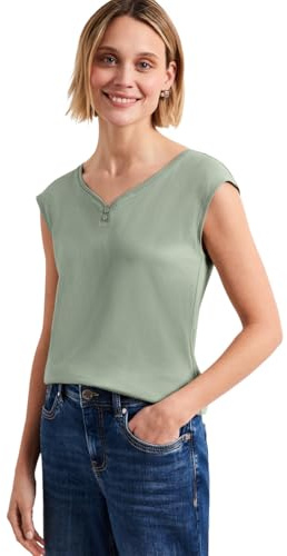 Damen Shirt mit gerundetem V-Ausschnitt