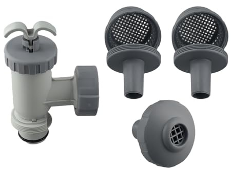 EasyByMall Intex 26004E Above-Ground Pool Inlet Air Jet Replacement Kit – Plunger Valve, Filter Connectors, Grids & Nozzle Housing for Intex Pools