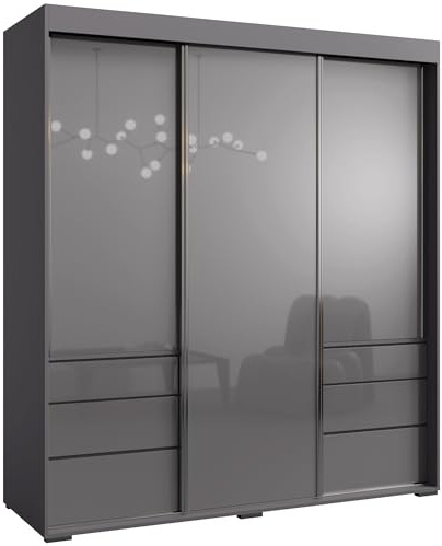 Schubladenschrank Torino 3D 180 Grau (lacobel)