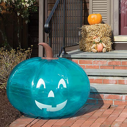 SCS Direct 35 Gonflable géant Halloween Teal Citrouille Citrouille Teal Officiel AllergyFriendly Truc du Projet ou Traiter Decor Tous Les Supports de Vente F.A.R.E.
