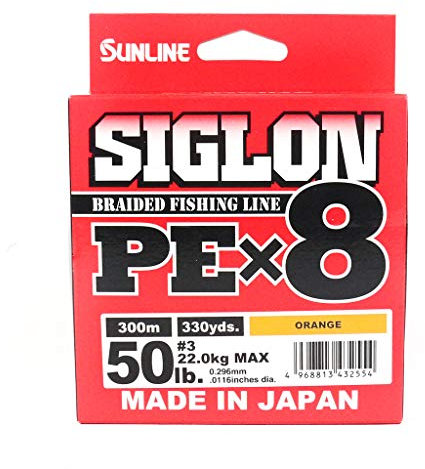 Sunline Siglon PE x8 geflochtene Angelschnur, 300 m, Orange #22,7 kg