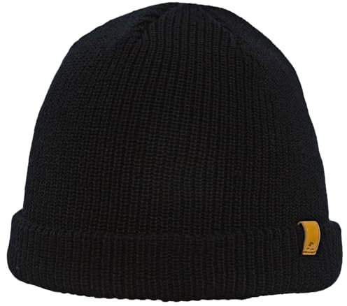 Sterowski Salty Dog Strickmütze | Merinowolle Beanie für Herren und Damen | Wintermütze Wollmütze Mütze Schwarz 54-62 cm