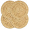 vidaXL 4X Tischset Platzmatte Platzset Platzdeckchen Platzdecke Tischdeko Platzmatten Tischmatte Untersetzer Uni Natur 38cm Rund Jute