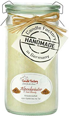 Candle Factory Mini-Jumbo Kerze im Weck-Glas mit Duft Alpenkräuter 307-093