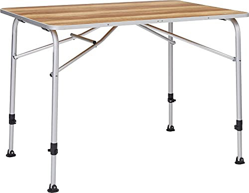 BERGER Livenza Campingtisch - Klapptisch Höhenverstellbar Alu Campingtisch Klappbar Camping Tisch Gartentisch Klappbar - Falttisch Esstisch Balkon Klapptisch Garten Terrasse (Hell, 120 x 70 cm)