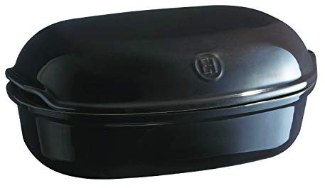 Emile Henry Charbon Artisan Plat à pain 34,5 x 22,6 x 8,6 cm