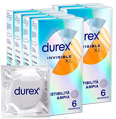 Durex Invisible Ultradünne Kondome (0,05 mm) mit hoher Empfindlichkeit XL, Extralarge, 36 Prophylaktisch