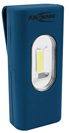 Ansmann LED Werkstattlampe WL30B mit 1W COB LED,40 Lumen und integriertem Clip, inkl. AAA Batterie - Arbeits-Leuchte/Lampe kabellos & flexibel für Kfz, Werkstatt, Baustelle, Handwerk, Garage, etc.