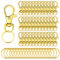 60Pcs Gold Key Chain Clip Hooks Set, 30Pcs Swivel Snap Hooks and 30Pcs Key Rings, Lanyard Lobster Claw Clasps for Keychain Jewelry Crafts