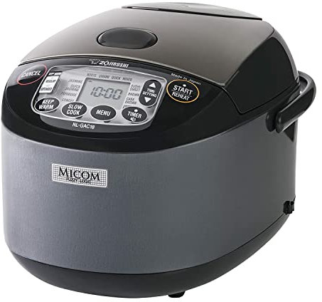 Zojirushi NL-GAC18 BM Umami Micom Rice Cooker & Warmer, 10-Cup, Metallic Black, Made in Japan