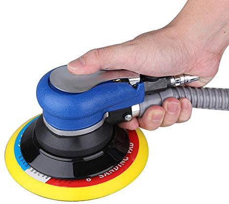 Winkelschleifer Mini-Winkel-Seitenschleifer, Luft Random Orbital Pneumatic Sander Schleifmaschine Exzenterschleifer 6 150mm Pad Handwerkzeug Polierer Schleifen Schleifwerkzeuge