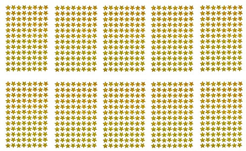 Oblique Unique® 960x Sterne Sticker Stern Aufkleber Gold Hologramm Effekt Glitzernd 10 Bögen á 96 Stück zum Basteln Scrapbooking Dekoration Verzierung