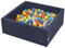 KiddyMoon Bällebad 90X30cm/300 Bälle ∅ 7Cm Bällepool Mit Bunten Bällen Für Babys Kinder Quadrat, Dunkelblau:Hellgrün/Orange/Türkis/Blau/Bblau/Gelb