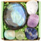 QianCannaor Ensemble de Pierres Chakra, Cristaux de Guérison Naturelle pour Apaisant, Relaxation, avec Labradorite Pierre，Ensemble Cadeau de Pierre Précieuses de Guérison